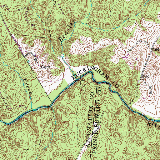 Topographic Map of Beasley Creek, VA