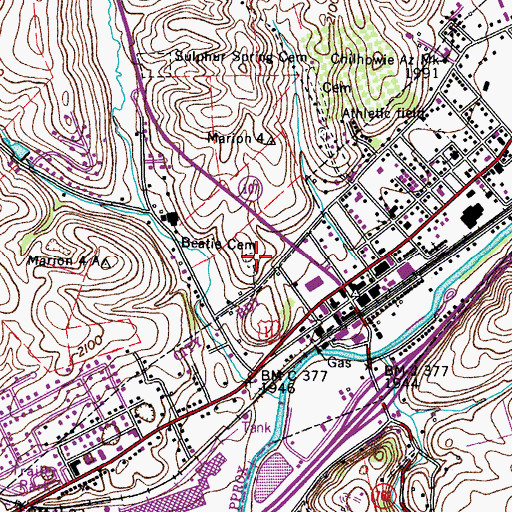 Topographic Map of Beatie Cemetery, VA