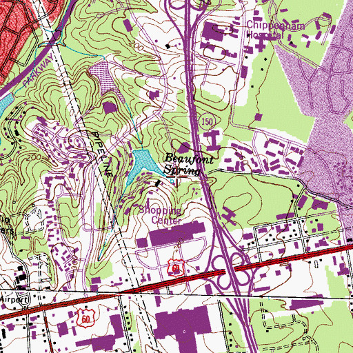 Topographic Map of Beaufont Spring, VA