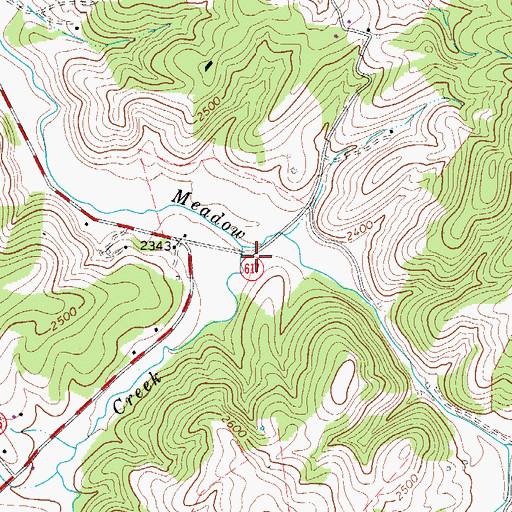 Topographic Map of Beaver Creek, VA