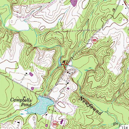 Topographic Map of Beaver Creek, VA