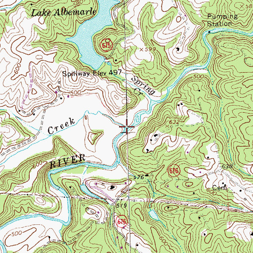 Topographic Map of Beaver Creek, VA