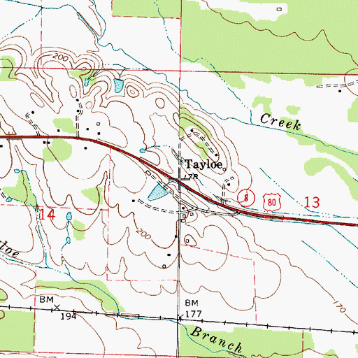 Topographic Map of Star Bethel Church, AL