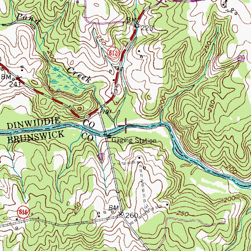 Topographic Map of Beaver Pond Creek, VA