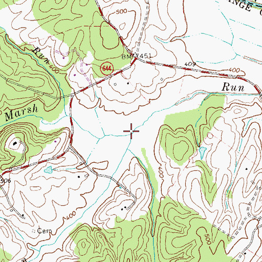 Topographic Map of Beaver Run, VA