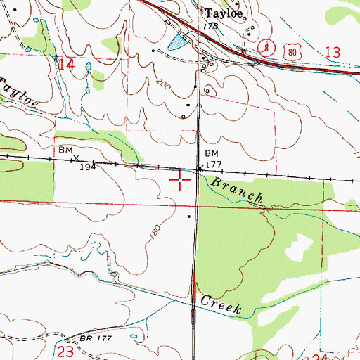 Topographic Map of Taylor Station (historical), AL