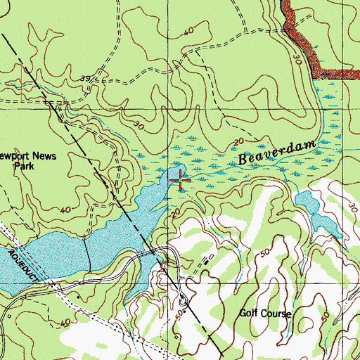 Topographic Map of Beaverdam Creek, VA