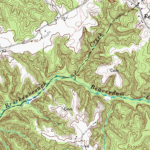Topographic Map of Beaverdam Creek, VA
