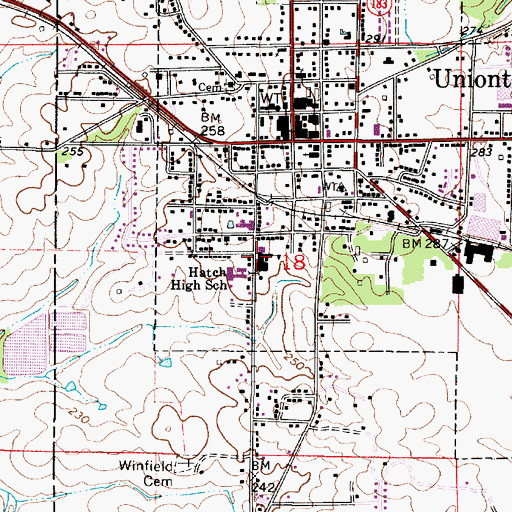 Topographic Map of Uniontown Elementary School, AL