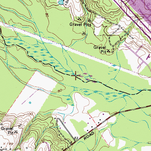 Topographic Map of Beaverdam Creek, VA