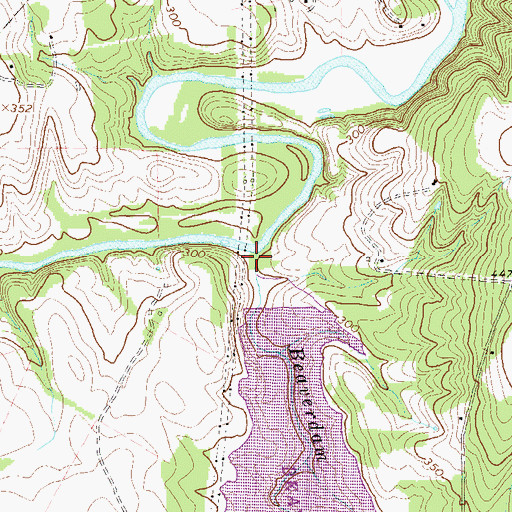 Topographic Map of Beaverdam Creek, VA