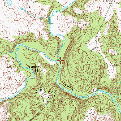 Topographic Map of Beaverdam Creek, VA
