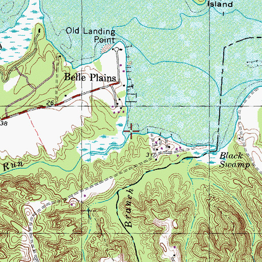 Topographic Map of Beaverdam Run, VA
