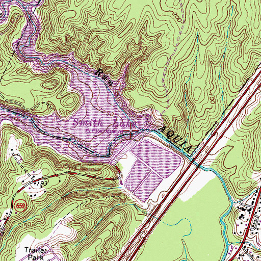 Topographic Map of Beaverdam Run, VA