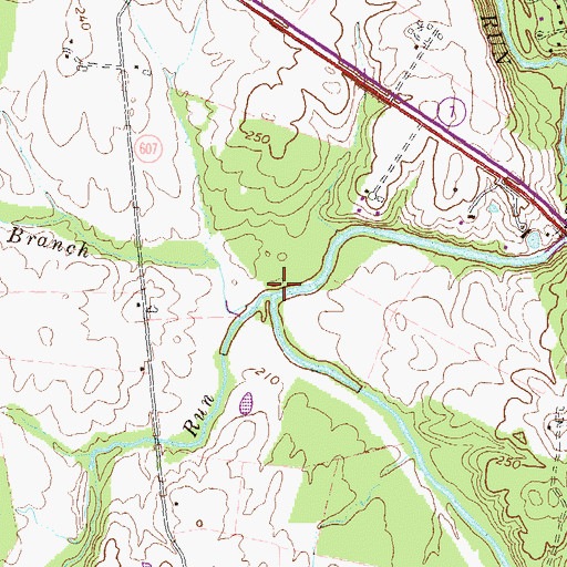 Topographic Map of Beaverdam Run, VA