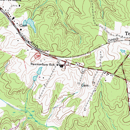 Topographic Map of Beaverdam Elementary School, VA