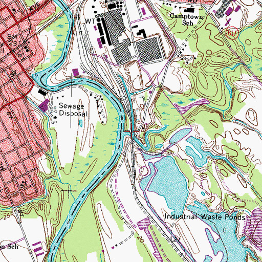 Topographic Map of Beaverdam Swamp, VA