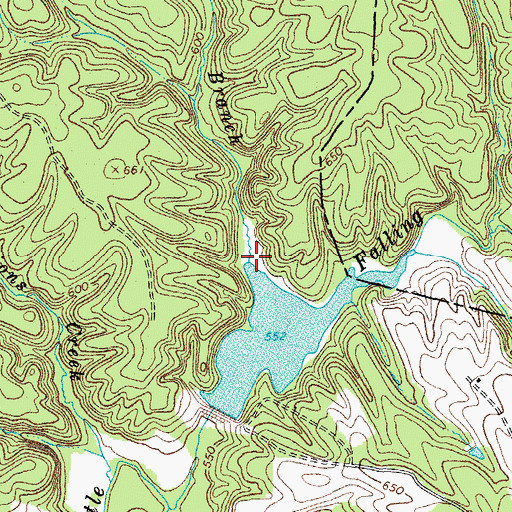 Topographic Map of Beaverpond Branch, VA