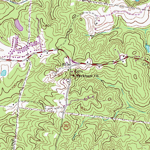 Topographic Map of Beckham Church, VA