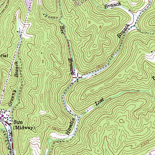 Topographic Map of Bee Branch, VA