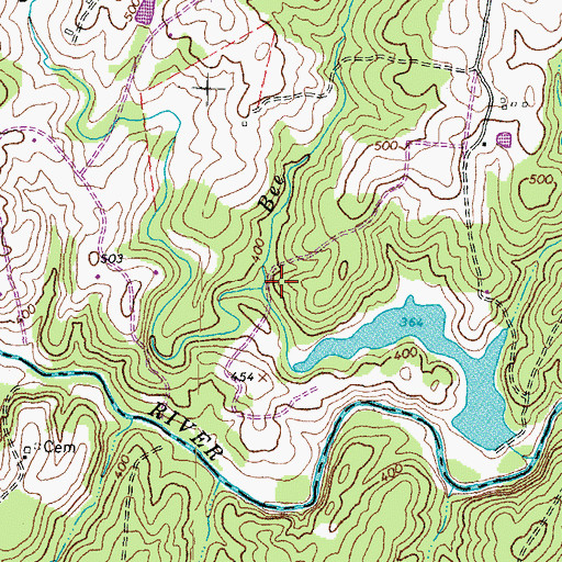 Topographic Map of Bee Branch, VA
