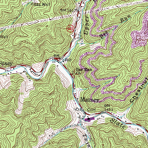 Topographic Map of Bee Run Church, VA