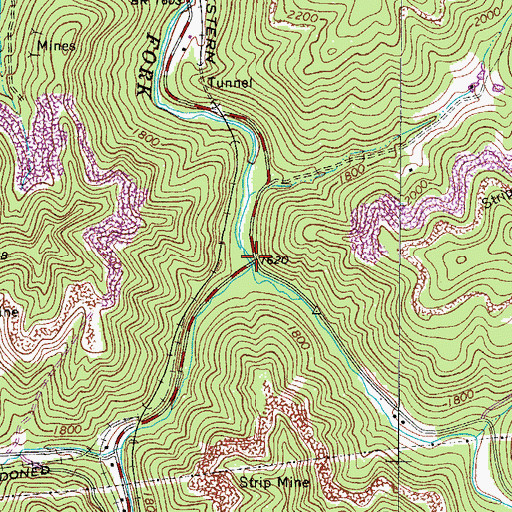 Topographic Map of Beech Fork, VA