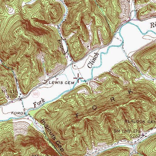 Topographic Map of Beech Grove Branch, VA