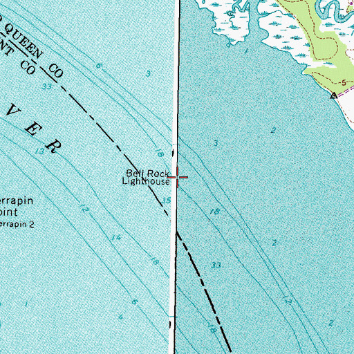 Topographic Map of Bell Rock Lighthouse, VA