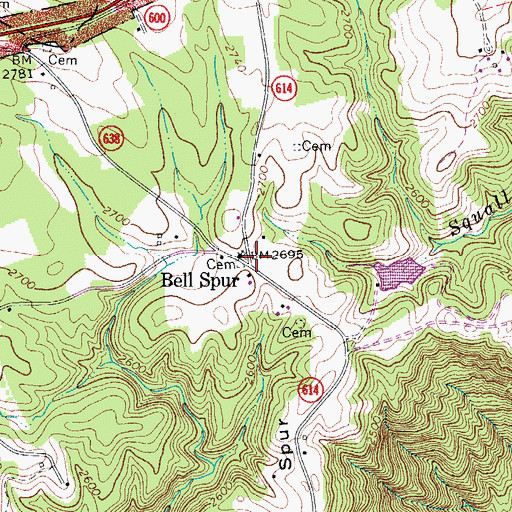 Topographic Map of Bell Spur, VA