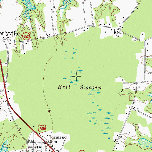 Topographic Map of Bell Swamp, VA