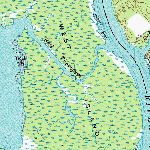 Topographic Map of Bell Thorofare, VA