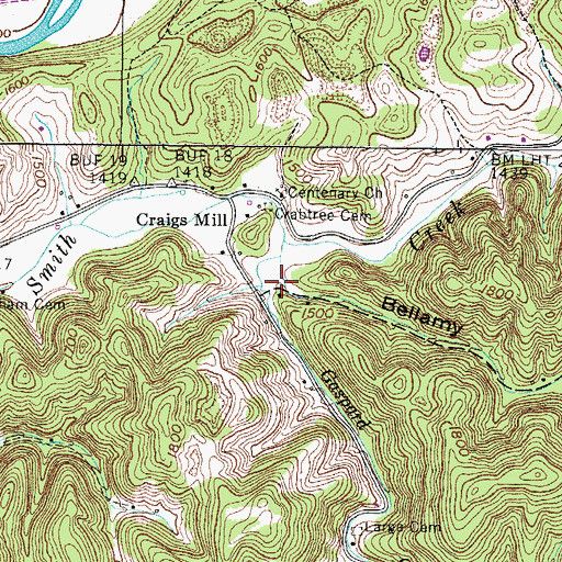 Topographic Map of Bellamy Hollow, VA