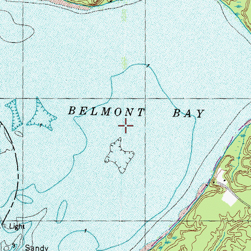 Topographic Map of Belmont Bay, VA