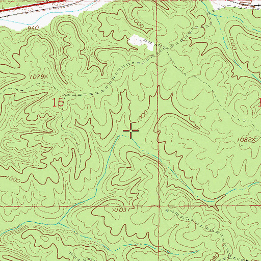 Topographic Map of Bennett Creek, AL