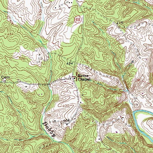 Topographic Map of Berea Chapel, VA