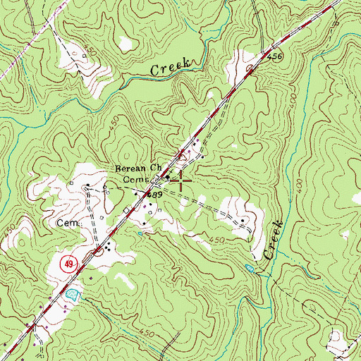 Topographic Map of Berean Church, VA