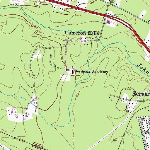 Topographic Map of Bermuda Academy, VA