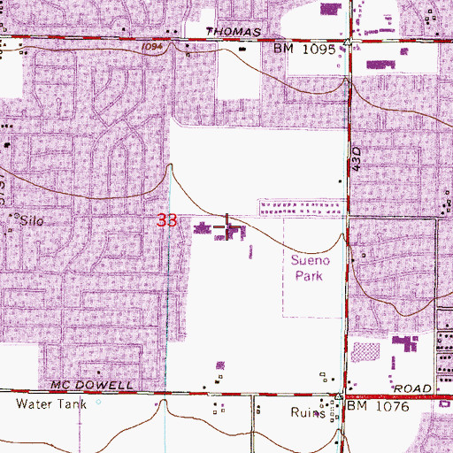 Topographic Map of Joseph Zito Elementary School, AZ