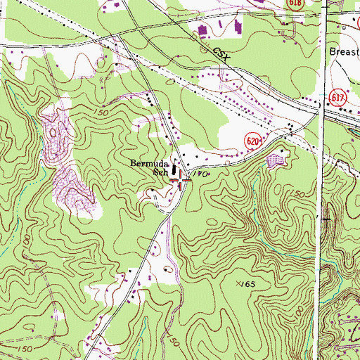 Topographic Map of Bermuda Elementary School, VA