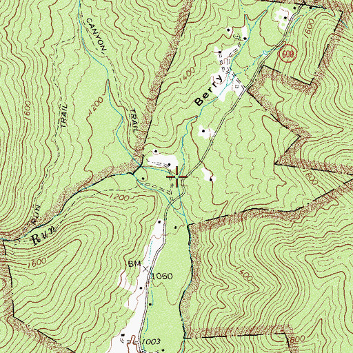 Topographic Map of Berry Hollow, VA