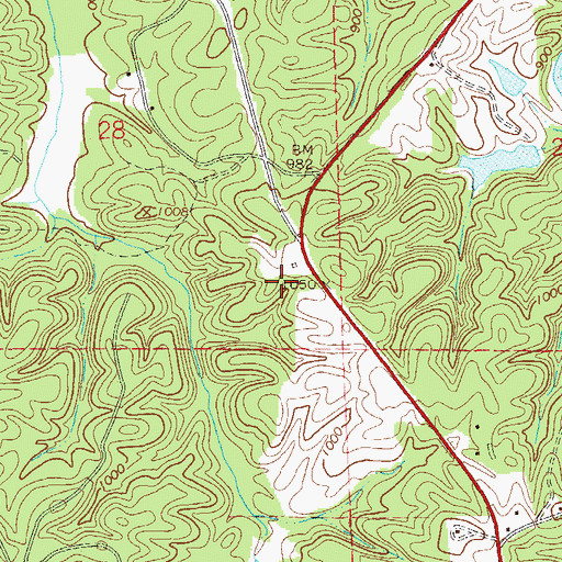 Topographic Map of Cleburne County Vocational School, AL