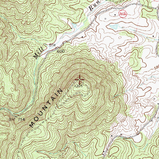 Topographic Map of Bessie Bell Mountain, VA
