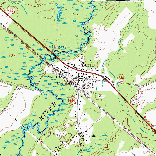 Topographic Map of Bethany Presbyterian Church, VA