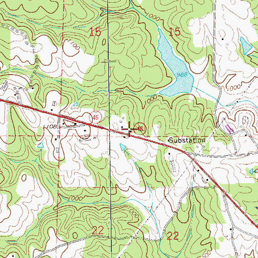 Topographic Map of Cleburne Memorial Garden, AL