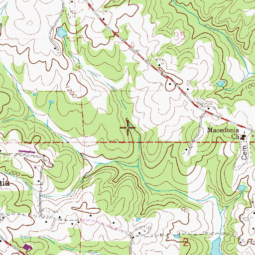 Topographic Map of Cooks Mill (historical), AL