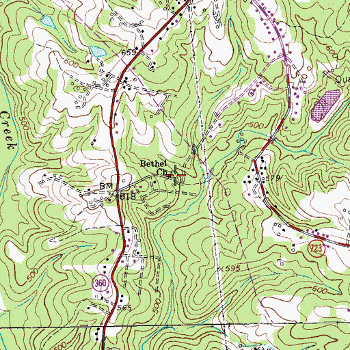 Topographic Map of Bethel Church, VA