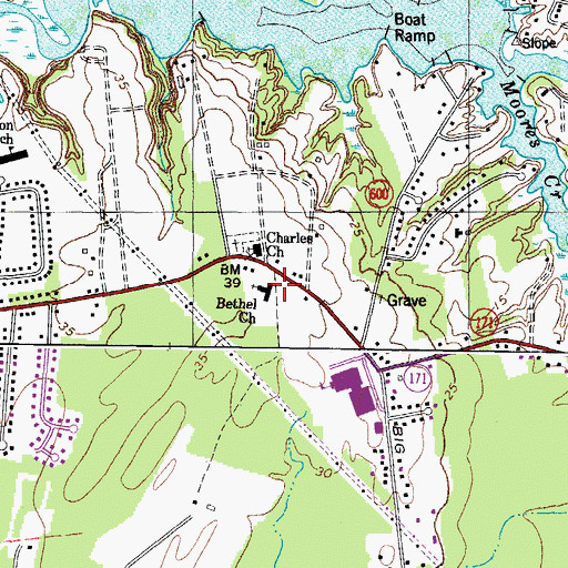 Topographic Map of Bethel Baptist Church, VA