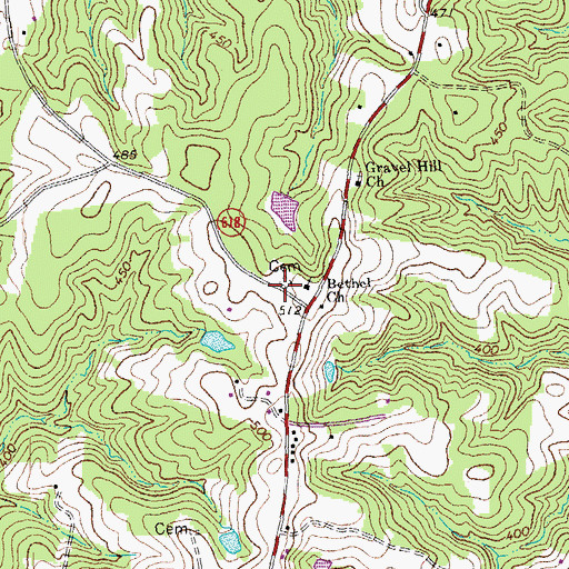 Topographic Map of Bethel Church, VA