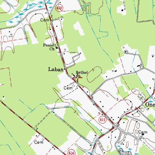Topographic Map of Bethel Church, VA